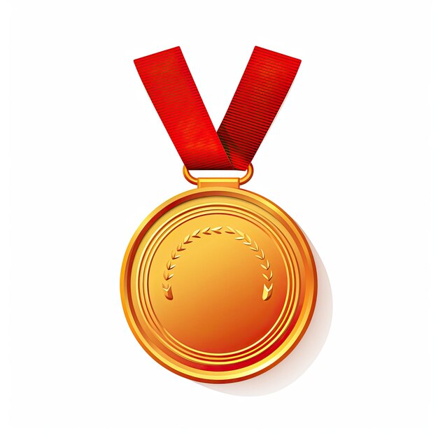 Photo gold medal with a ribbon on a minimal background vector illustration