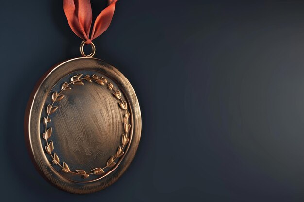 A gold medal with a ribbon