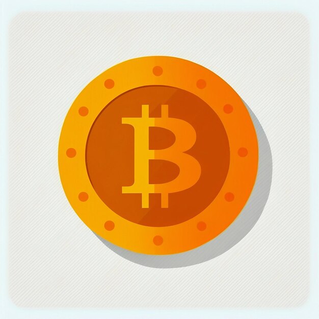 Gold metal bitcoin icon flat style Generative AI