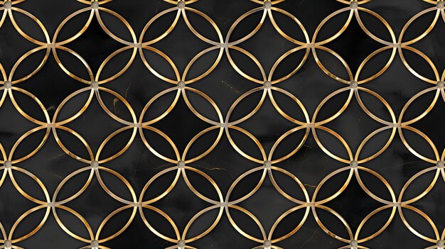 円のパターンが付いた金製のフレーム