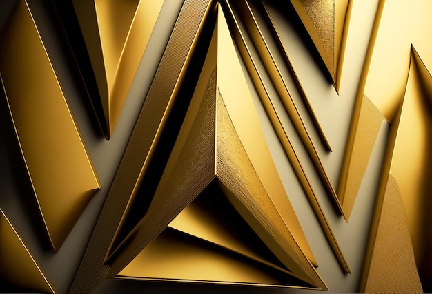 Gold Metal Gradient Een verbluffende veelhoekige luxe achtergrond AI gegenereerd