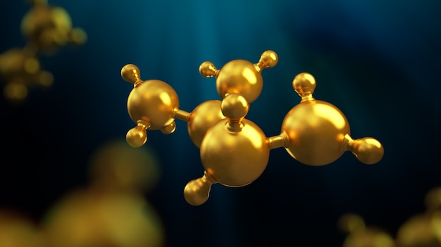 Gold metal molecule background