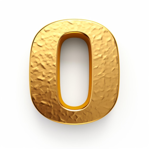 Photo a gold metal number on a white background