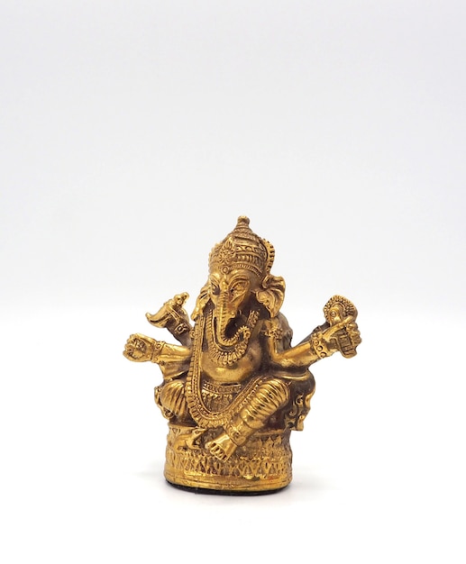 Gold metallic shining ganesha lord of success.