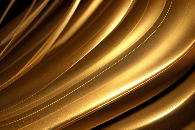 gold metallic silk flowing wave luxury abstract background 3d rendering