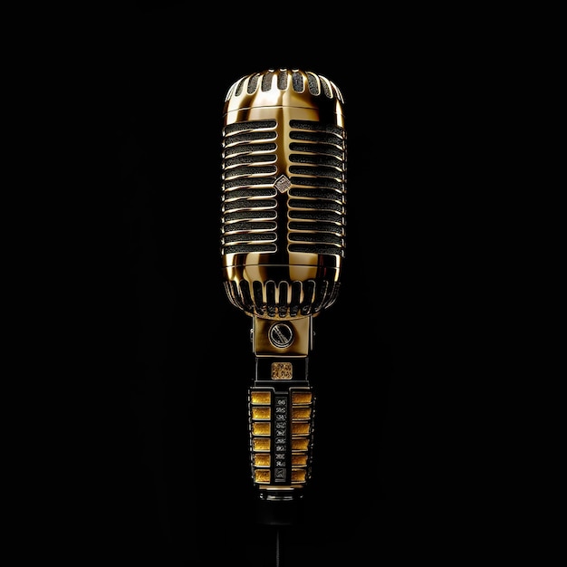 Photo a gold microphone with the number 4 on it