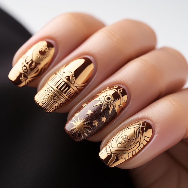 Winter Gold Snowflake Nail Art (With Real Gold!) - Nicole Loves Nails