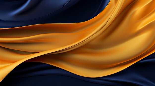 Photo gold and navy blue waves abstract