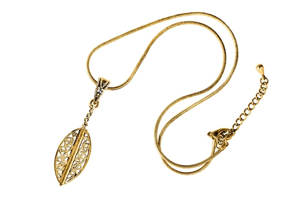 Gold necklace isolated