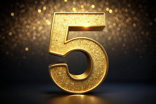 Gold Number 5 for Elegant and Shiny Visuals Premium AI generated image Gold Number 5 for Elegant and Shiny Visuals Premium AI generated image