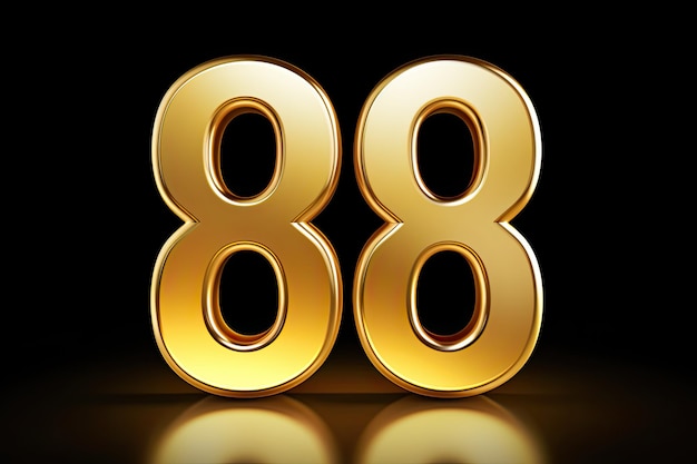 gold number 88 on black background