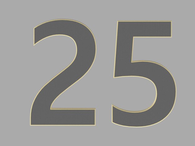 Gold number digit 3d illustration one two three