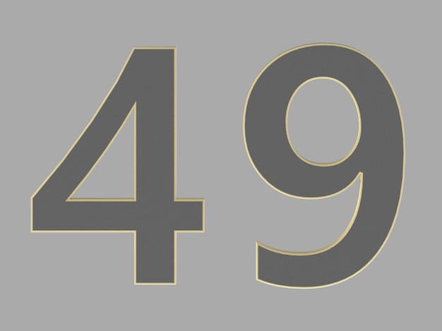 Gold number digit 3d illustration one two three