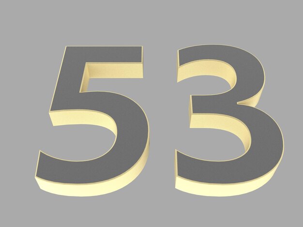 Gold number digit 3d illustration one two three