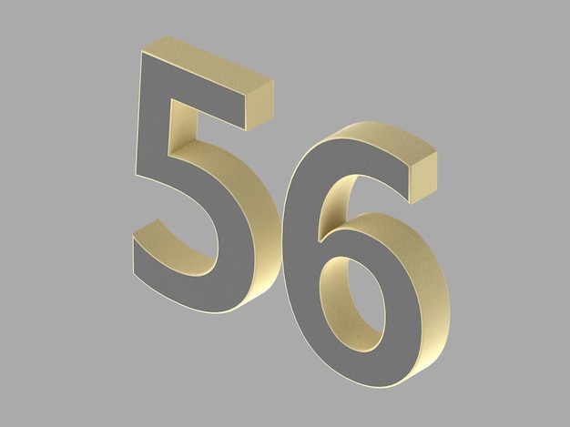 Gold number digit 3d illustration one two three