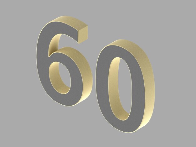 Gold number digit 3d illustration one two three