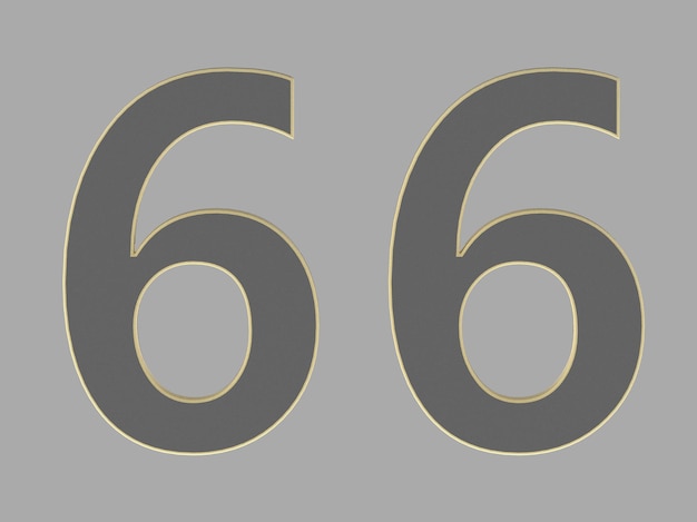 Gold number digit 3d illustration one two three