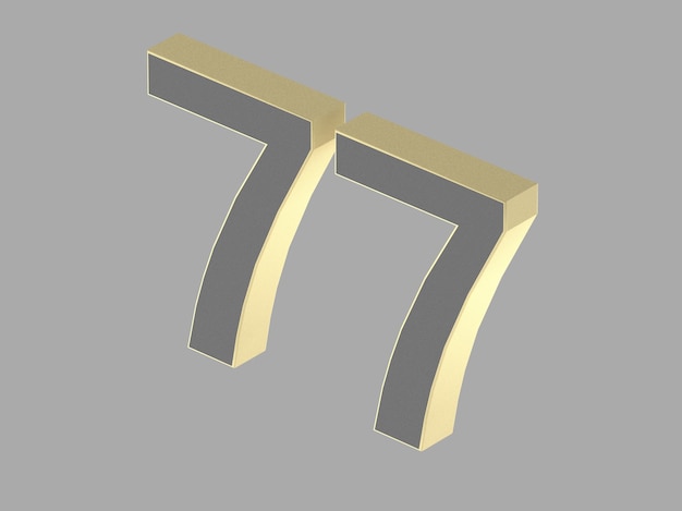 Gold number digit 3d illustration one two three