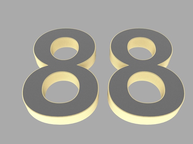 Gold number digit 3d illustration one two three