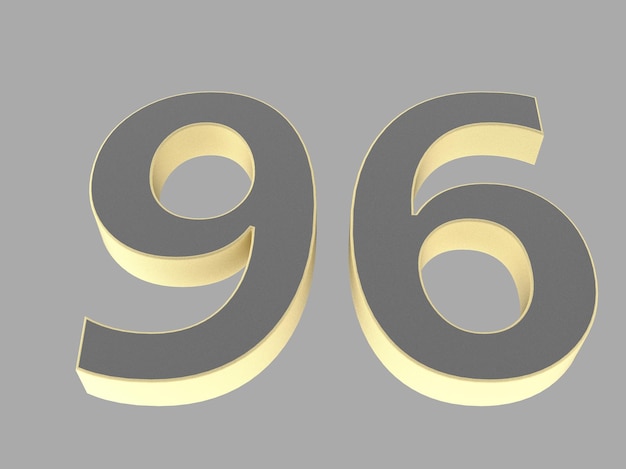 Gold number digit 3d illustration one two three