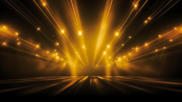 gold orange abstract animation background with moving and flicker particles form backdrop of bokeh light ray effect