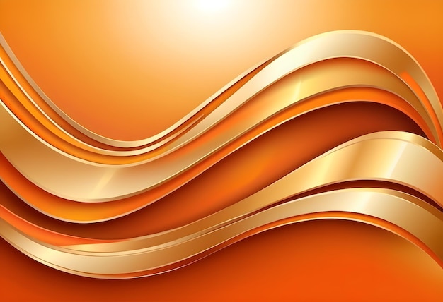 Photo a gold and orange background with a gold and orange swirls