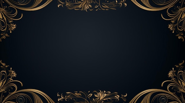 gold ornamental frame on a dark background