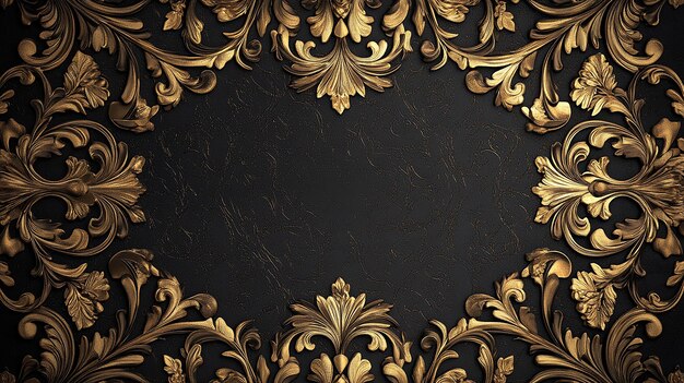 gold ornate frame on dark background