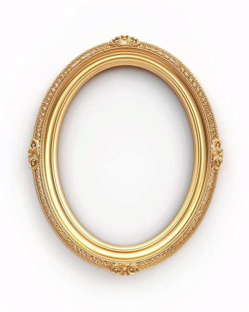 Photo a gold oval picture frame