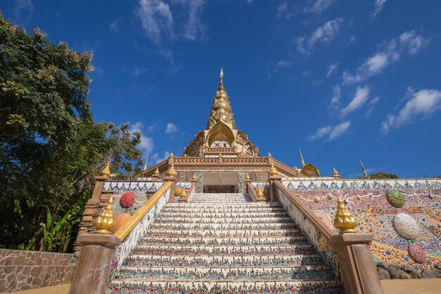 gold pagoda in Wat Phra That Pha Son Kaew Temple, Thailand