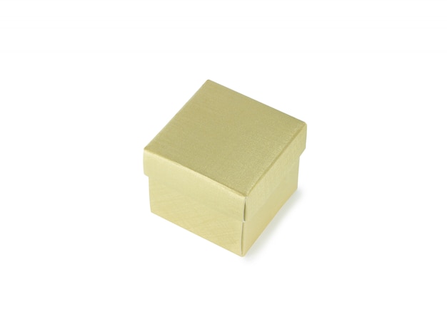 Gold paper box isolated