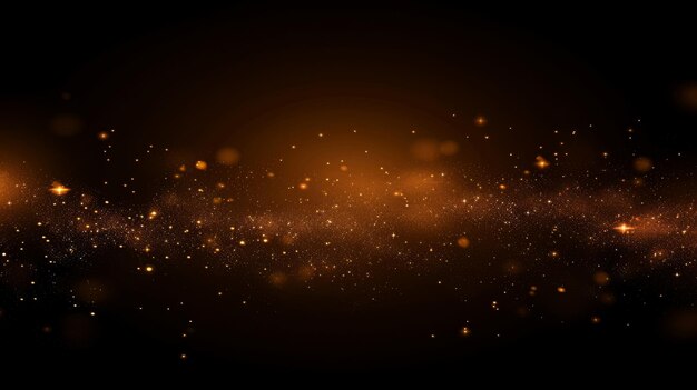 Foto gold particles abstract background with shining golden floating dust particles flare bokeh star on b