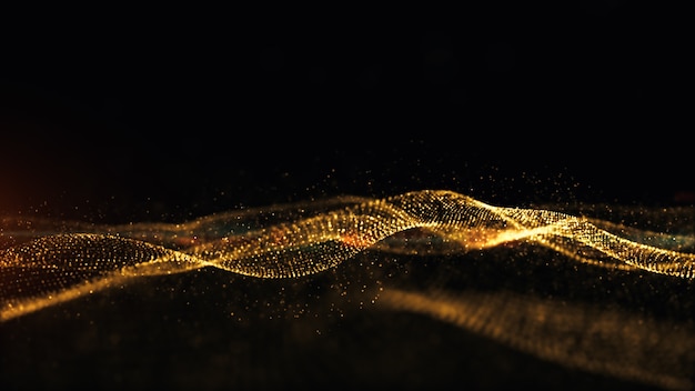 gold particles sparks animation wave flow background