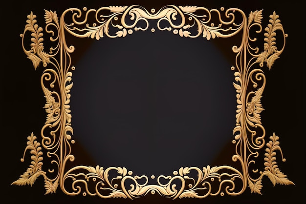 Photo gold picture frame artwork in format