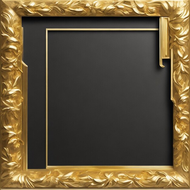 Photo gold picture frame mockup