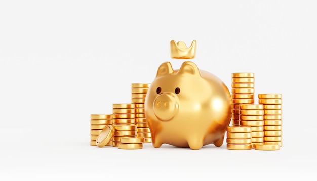 3D illustration golden piggy bank 10851854 PNG