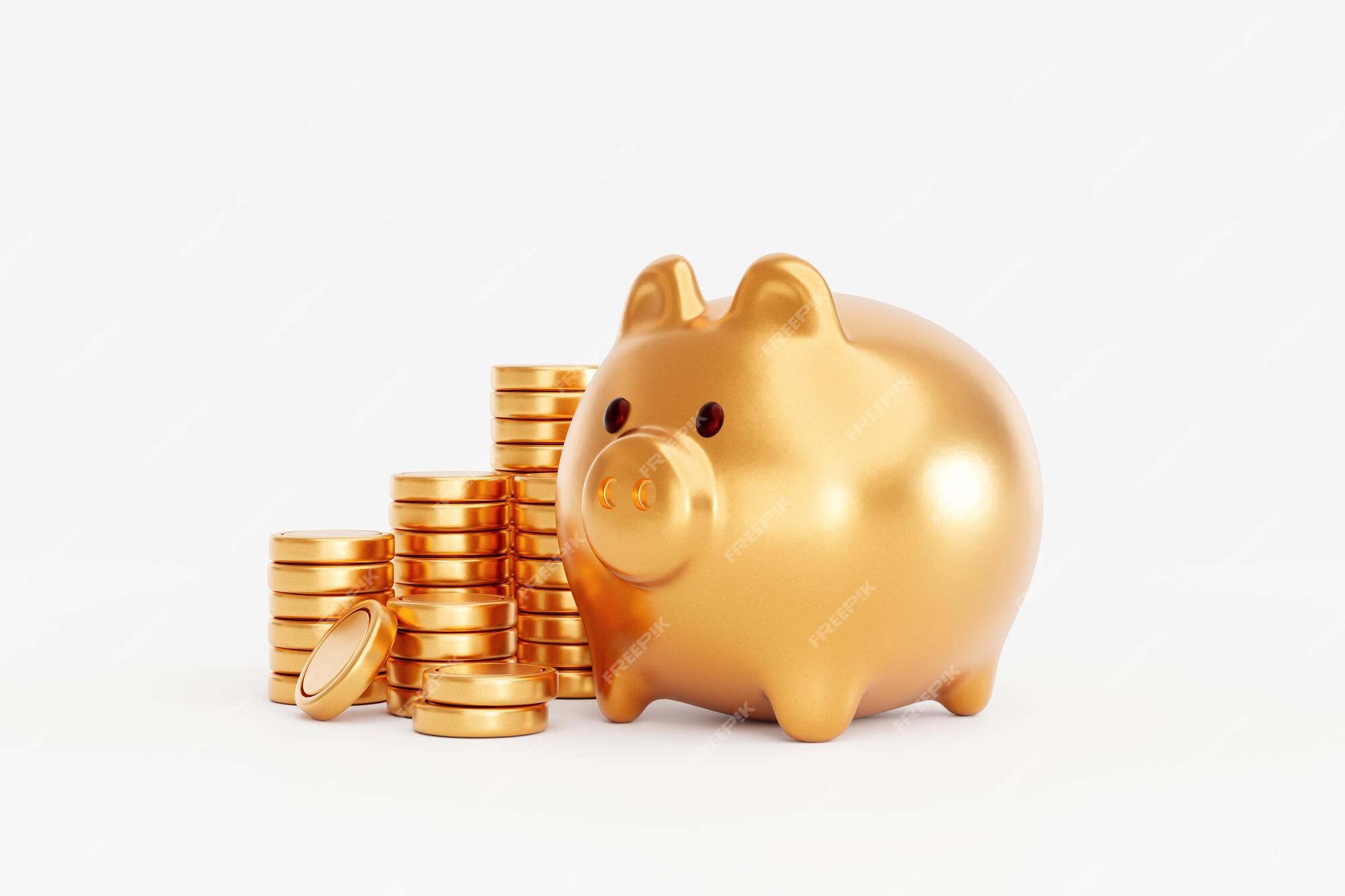 Gold piggy bank, Illustration - Stock Image - F012/7079 - Science Photo  Library