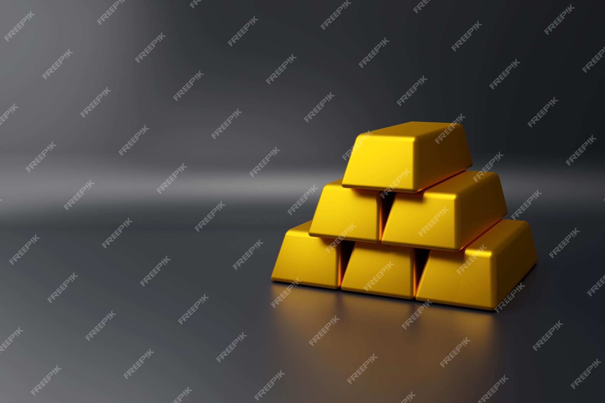 Premium Photo | Gold pile in 3d render design.