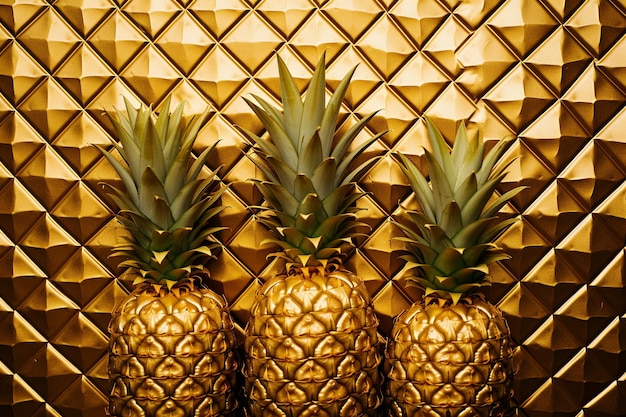 Photo gold pineapple texture background