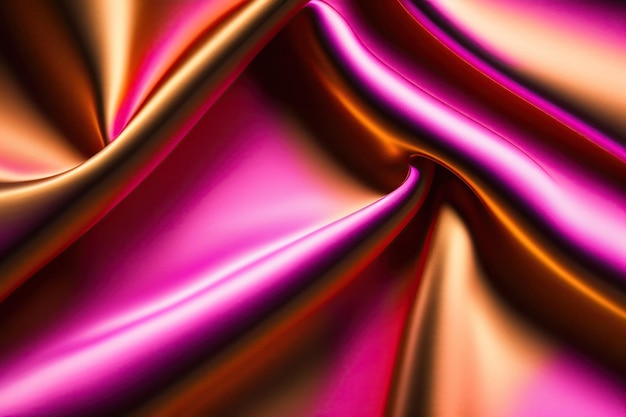 Gold and Pink Gradient Silk Fabric