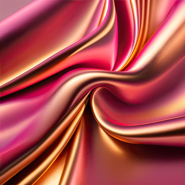 Gold and Pink Gradient Silk Fabric