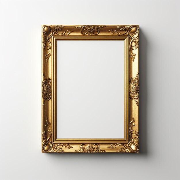 Photo a gold plated mockup frame photorealistic