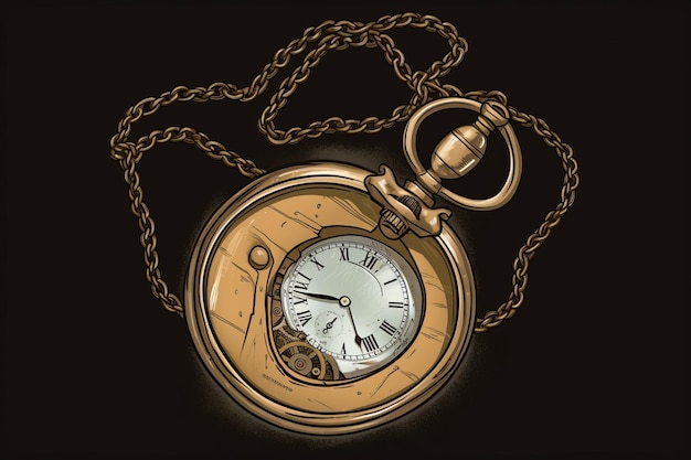 Photo a gold pocket watch with roman numerals on it