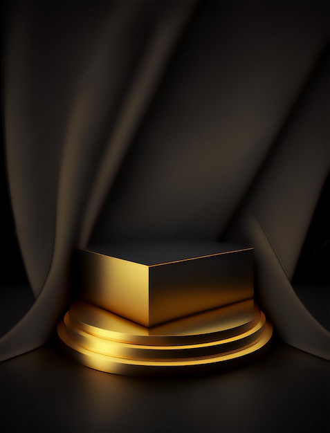 Photo a gold podium to showcase your brand's uniqueness and value