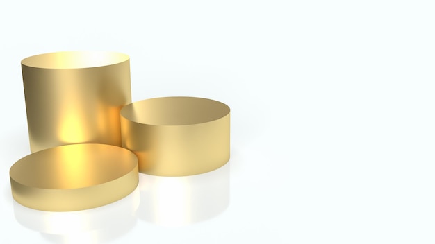 The gold podium  on white background  for presentation  or business concept 3d rendering