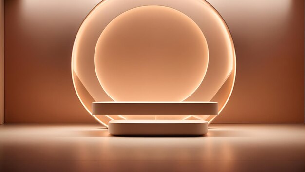 gold podium with gentle luxurious lighting 3d shape product display presentation minimal room