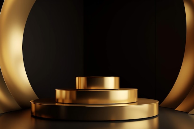 a gold podium with the word winners on it