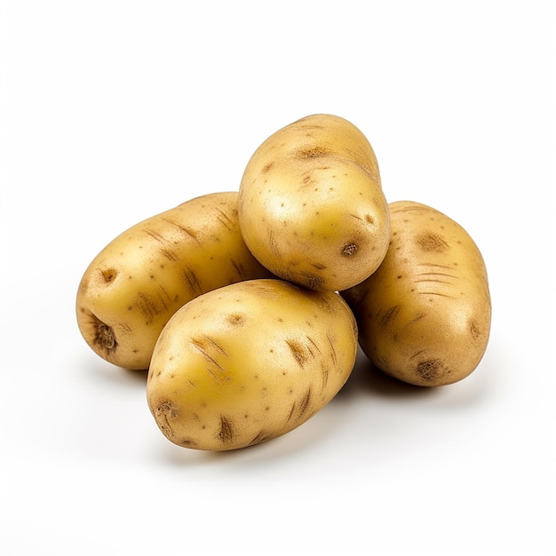 Premium AI Image | Gold Potatoes without Reflection on White