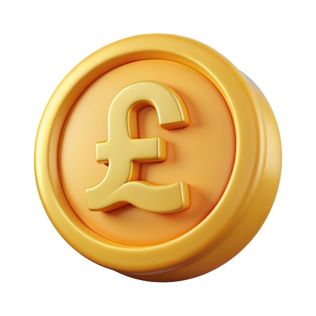 Photo gold pound sterling coin currency exchange finance and investment concept 3d vector icon cartoon minimal style