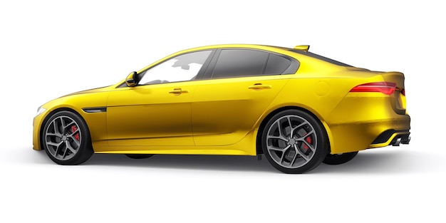 Gold Premium sports sedan 3D illustration